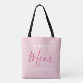Tote Bag Nous t'aimons Maman Pink Minimalist (Dos)