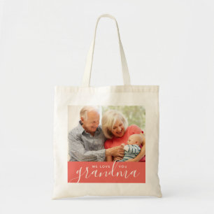 Tote Bag Nous t'aimons Mamie Photo personnalisée Cadeau de