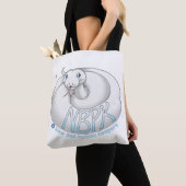 Tote Bag Nouveau Ball Python Gardiens Yuki Logo blanc fourr (De près)