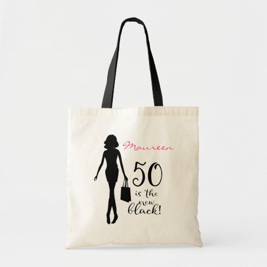 Tote Bag Nouveau cadeau Black 50th Birthday (Devant)