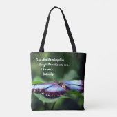 Tote Bag Nouveau début Papillon Inspiration Citation (Dos)