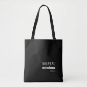 Tote Bag NOUVEAU MINIMO élégant Noir personnalisé (Devant)
