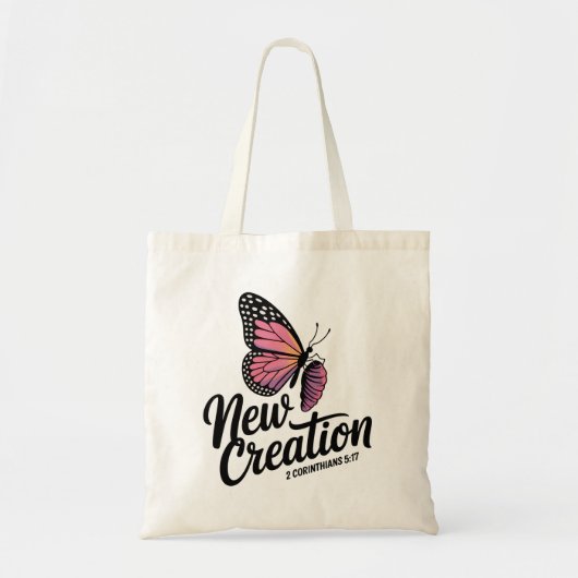Tote Bag Nouveau papillon de création 2 corinthiens 5:17 (Devant)