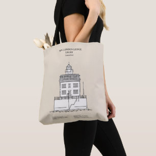 Tote Bag Nouveau phare London Ledge - Connecticut - SBD