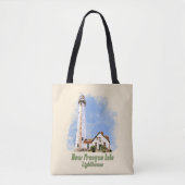 Tote Bag Nouvelle aquarelle du phare de Presque Isle - Mich (Devant)