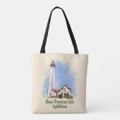 Tote Bag Nouvelle aquarelle du phare de Presque Isle - Mich (Dos)
