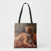 Tote Bag Nouvelle-Écosse Canard Terrier À L'Automne Feuille (Devant)