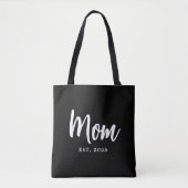 Tote Bag Nouvelle Maman Écriture Blanche Élégante (Devant)