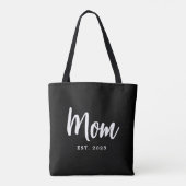 Tote Bag Nouvelle Maman Écriture Blanche Élégante (Dos)
