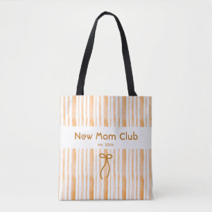 Tote Bag Nouvelle Maman Élégante Grandmillennial Rayure Abr