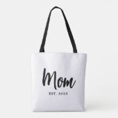 Tote Bag Nouvelle Maman Élegante Script Établi (Dos)