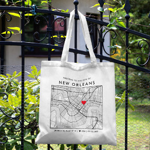 Tote Bag Nouvelle-Orléans Love Locator City Map Mariage Bie
