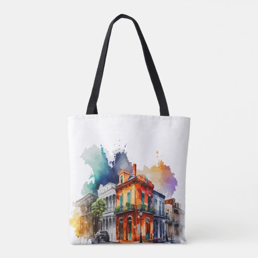 Tote Bag Nouvelle-Orléans Nola - Mariage d'aquarelle Bienve (Dos)
