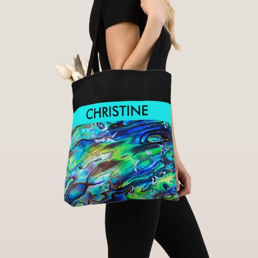 Tote Bag Nouvelle-Zélande Abalone Paua Shell Motif 1 (De près)