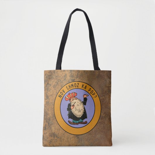 Tote Bag "Nov Shmoz Ka Pop ?" Art Classique Faux Leather Fo (Devant)