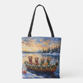 Tote Bag Nova Scotia Duck Tolling Retriever Christmas Boat  (Dos)