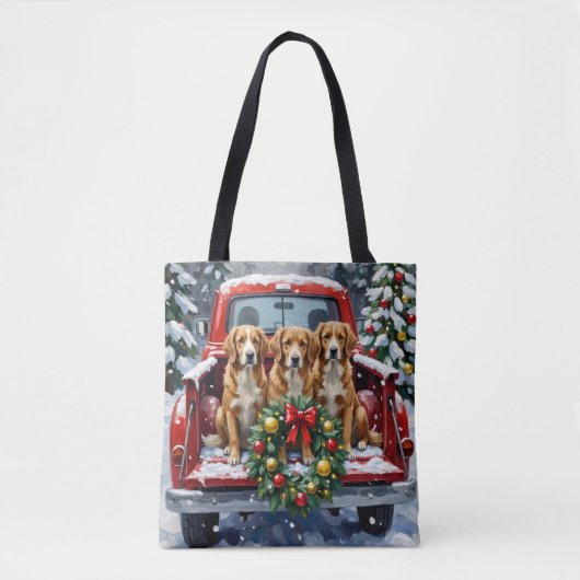 Tote Bag Nova Scotia Duck Tolling Retriever Christmas Red (Devant)