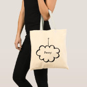 Tote Bag Nuage avec monogramme sur un fil (Devant (produit))
