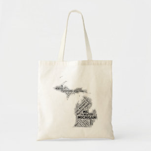 Tote Bag Nuage de mot d'État du Michigan