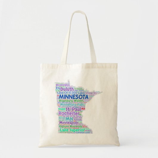 Tote Bag Nuage de mot du Minnesota (Devant)