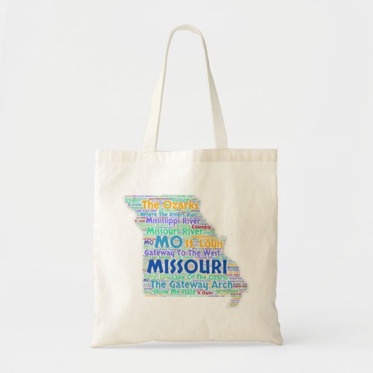 Tote Bag Nuage de mot du Missouri (Devant)