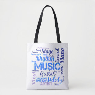 Tote Bag Nuage de mots amateur de musique Musicien
