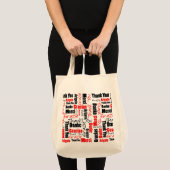 Tote Bag Nuage de mots Merci Rouge Noir (Devant (produit))