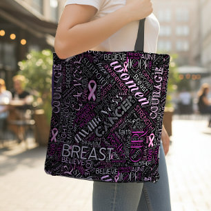 Tote Bag Nuage de mots sur la sensibilisation au cancer du
