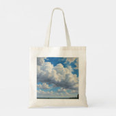 Tote Bag Nuages blancs et ciel bleu clair (Dos)