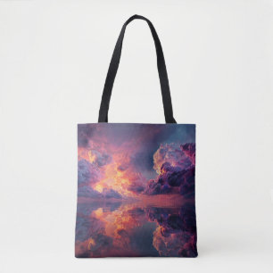 Tote Bag Nuages dramatiques surréalistes avec coucher de so