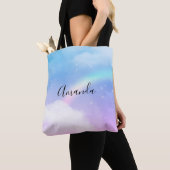 Tote Bag Nuages pastel magiques et arc-en-ciel (De près)