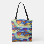 Tote Bag Nuages usés sur orange, texture percée ou offset (Dos)