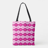 Tote Bag Nuances de motif de diamant fuchsia (Dos)