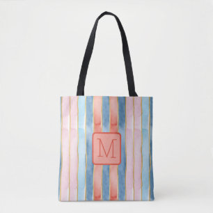 Tote Bag Nuances de rayures verticales coraux bloc de coule