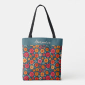 Tote Bag Nuances de Saffran et de Bleu (Dos)