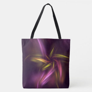 Tote Bag Nuances violettes Imaginaire Abstrait de fleurs