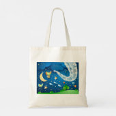 Tote Bag Nuit avec musique et oiseaux (Dos)
