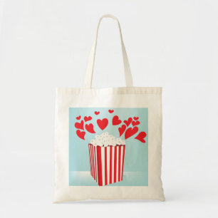 Tote Bag Nuit de cinéma Popcorn et Cœurs