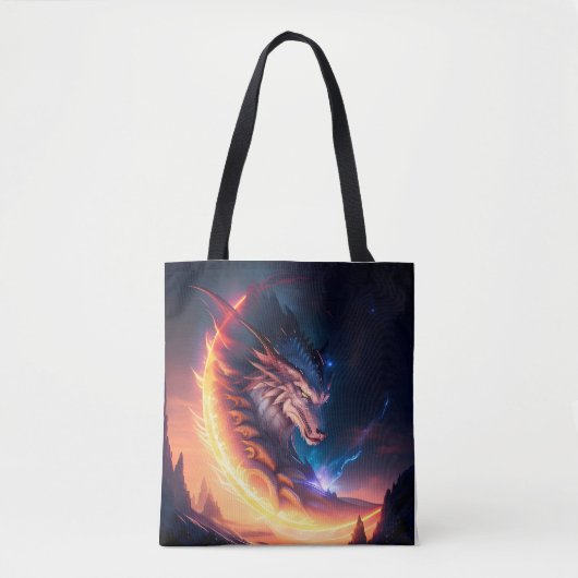 Tote Bag Nuit de feu Dragon Scape (Devant)