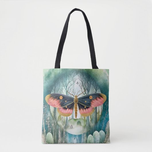 Tote Bag Nuit de la forêt de Moth Rose (Devant)