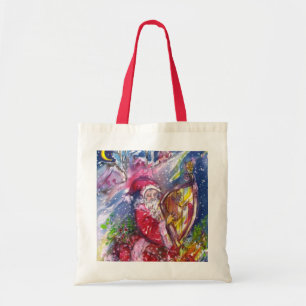 TOTE BAG NUIT DE NOËL /SANTA CLAUS JOUANT L'HARPE