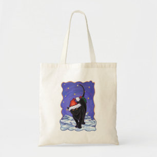 Tote Bag Nuit étoile Noir Chat Noël
