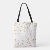 Tote Bag Nuit étoilée blanche et dorée (Dos)