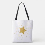 Tote Bag Nuit étoilée blanche et dorée (Dos)