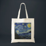 Tote Bag "Nuit étoilée" par Van Gogh<br><div class="desc">Ce design présente une reproduction en très haute résolution non altérée et non modifiée du célèbre tableau "Starry Night" de Van Gogh.</div>