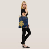 Tote Bag Nuit étoilée - silhouette dorée (Sur le modèle)
