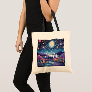 Tote Bag Nuit lunaire Big Moon Paysage