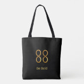Tote Bag Numéro Doré 88 sur Fond Noir (Dos)