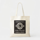 Tote Bag Numéro d'urgence 999 Signal Police Ambulance (Devant)
