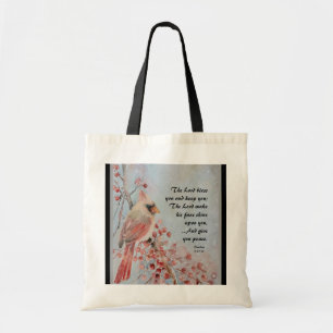 Tote Bag Numéros 6 24-26 Lord Bless You Red Bird & Berries